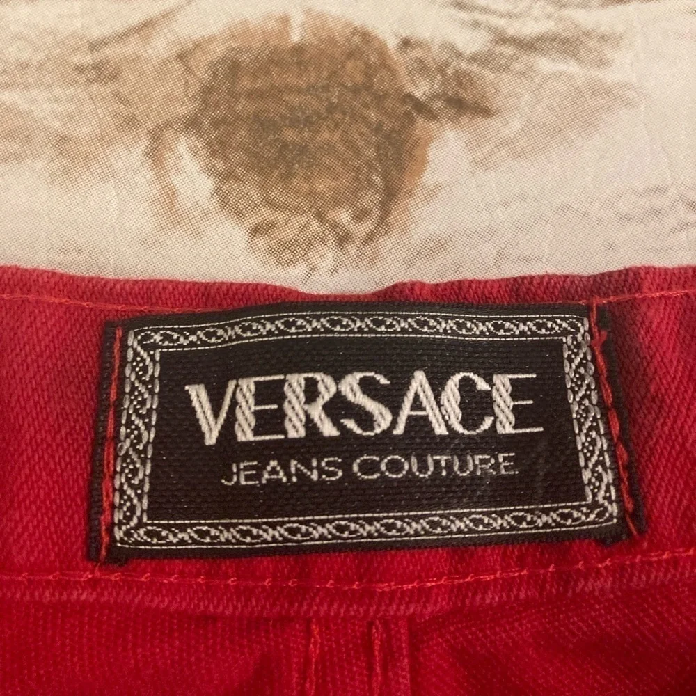 Vintage Versace Couture Red Jeans Size 30